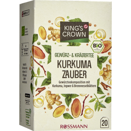 KING'S CROWN Bio-Gewürz- & Kräutertee Kurkuma-Magie 35 g