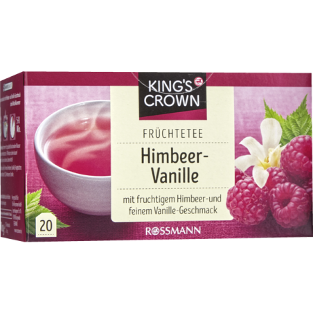 KING'S CROWN Raspberry Vanilla 20 tea bags