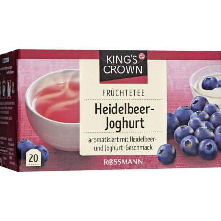 KING'S CROWN Heidelbeer-Joghurt Früchtetee 20 Beutel