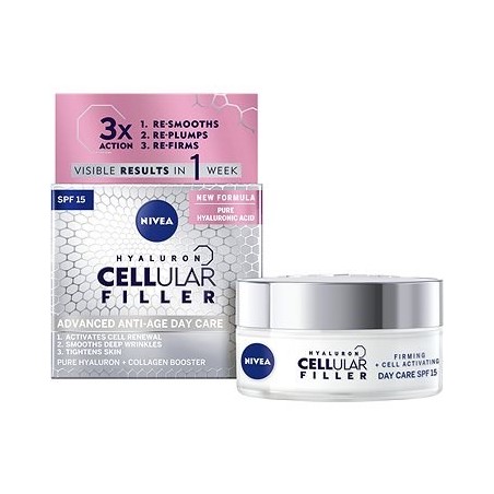 Nivea Hyaluron Cellular Filler Straffende Anti-Age-Tagescreme SPF 15 50 ml / 1,7 fl oz