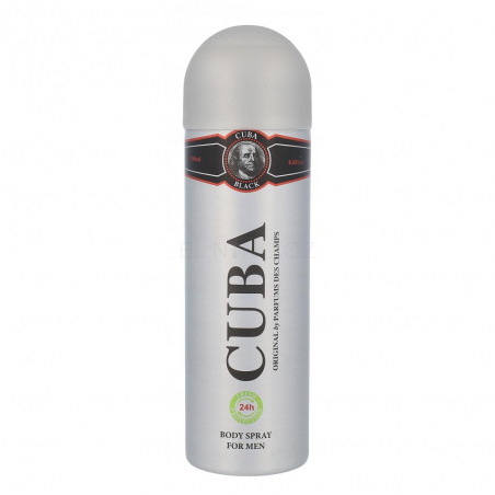CUBA BLACK Deodorant Body Spray for men 200 ml