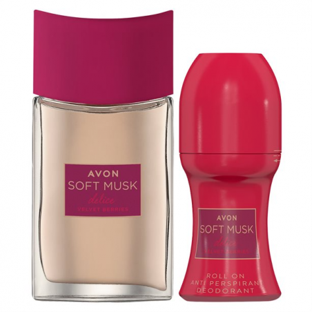 Avon Zarter Moschus Delice Samtige Beeren Eau de Toilette 50 ml + Deo-Roll-On 50 ml