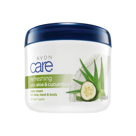 AVON Refreshing light cream for face, hands and body with aloe and cucumber extract 400 ml