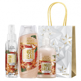 AVON BODY CARE KIT WITH GINGERBREADS WITH GIFT BAG