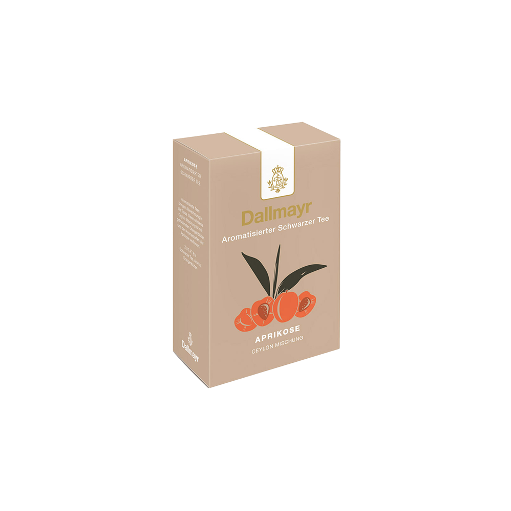 Dallmayr Apricot - aromatisierte Ceylon‑Mischung, loser Tee, 100 g