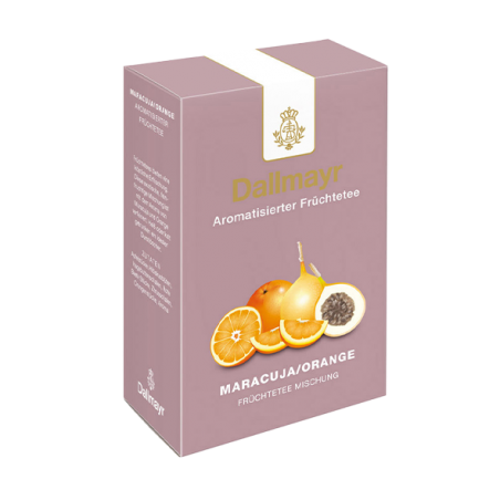 Dallmayr Früchtetee-Mischung mit Passionsfrucht- und Orangenaroma, loser Tee 100 g
