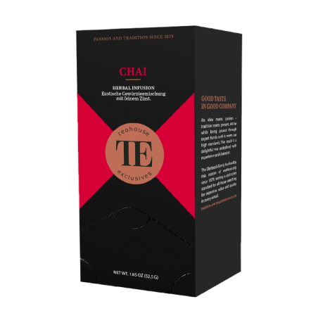 Teahouse Exclusives TE Chai, 20 Gourmet-Teebeutel