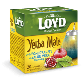 LOYD Yerba Mate mit Granatapfelgeschmack und Aloe Vera, 20 Teebeutel