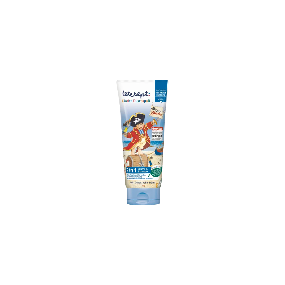 tetesept Shower & shampoo children's shower fun 2in1 Captain Sharky, 200 ml