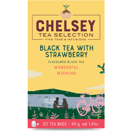 CHELSEY SCHWARZER TEE MIT ERDBEERE 20 Teebeutel, 40 g / 1,41 oz