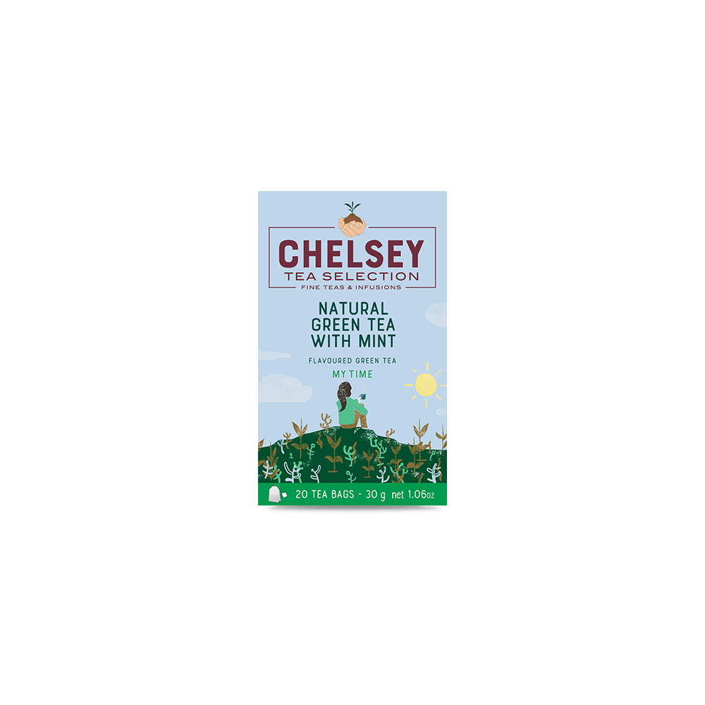 CHELSEY NATURAL GREEN TEA WITH MINT 20 tea bags, 30g / 1.06oz