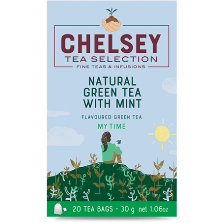 CHELSEY NATURAL GREEN TEA WITH MINT 20 tea bags, 30g / 1.06oz