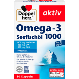 Doppel herz Omega-3 sea fish oil 1000 capsules 80 pieces, 107.8 g