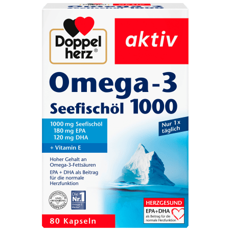 Doppel herz Omega-3 sea fish oil 1000 capsules 80 pieces, 107.8 g
