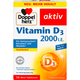 Doppel herz Vitamin D3 2000IE 50 St., 20,8 g