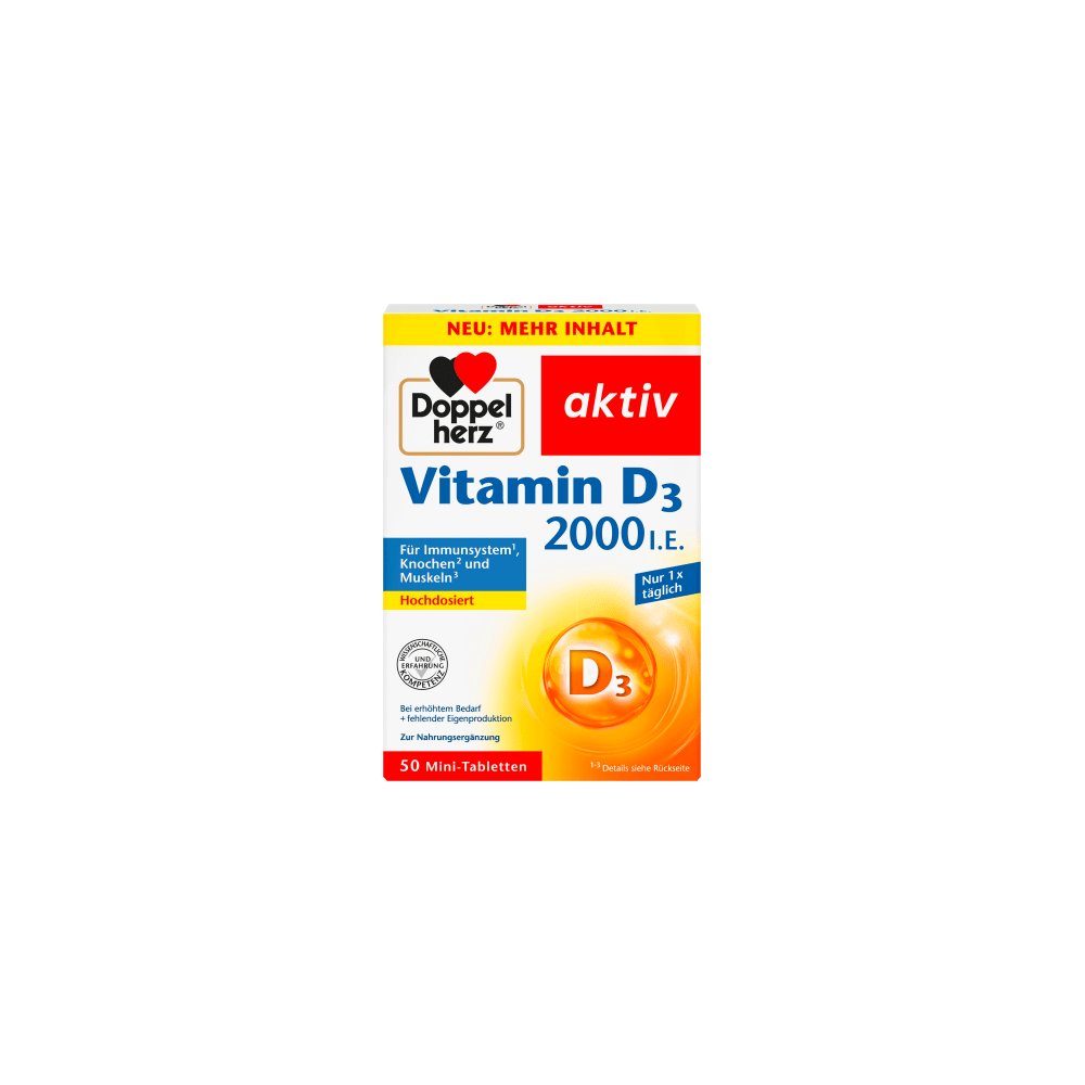 Doppel herz Vitamin D3 2000IE 50 St., 20,8 g