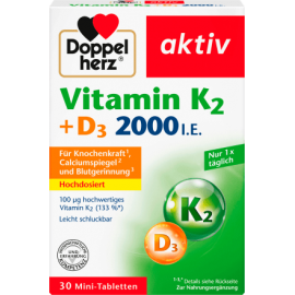 Doppel herz Vitamin K2 + D3 Tabletten 30 St., 13,1 g