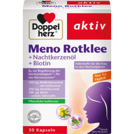Doppel herz Meno red clover + evening primrose oil + biotin capsules 30 pieces, 34.4 g