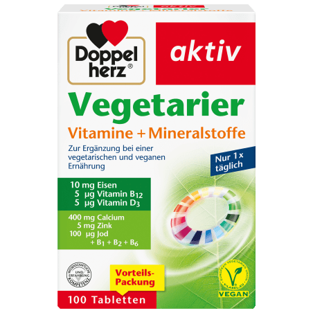 Doppel herz Vegetarian vitamins + minerals tablets 100 pieces, 153 g