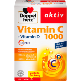 Doppel herz Vitamin C + vitamin D depot tablets 100 pieces, 137.8 g