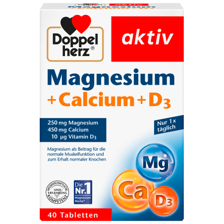 Doppelherz Aktiv Magnesium + Calcium + Vitamin D3 tablets 40 pcs