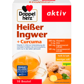 Doppel herz Hot ginger + turmeric hot drink (10 pieces), 100 g