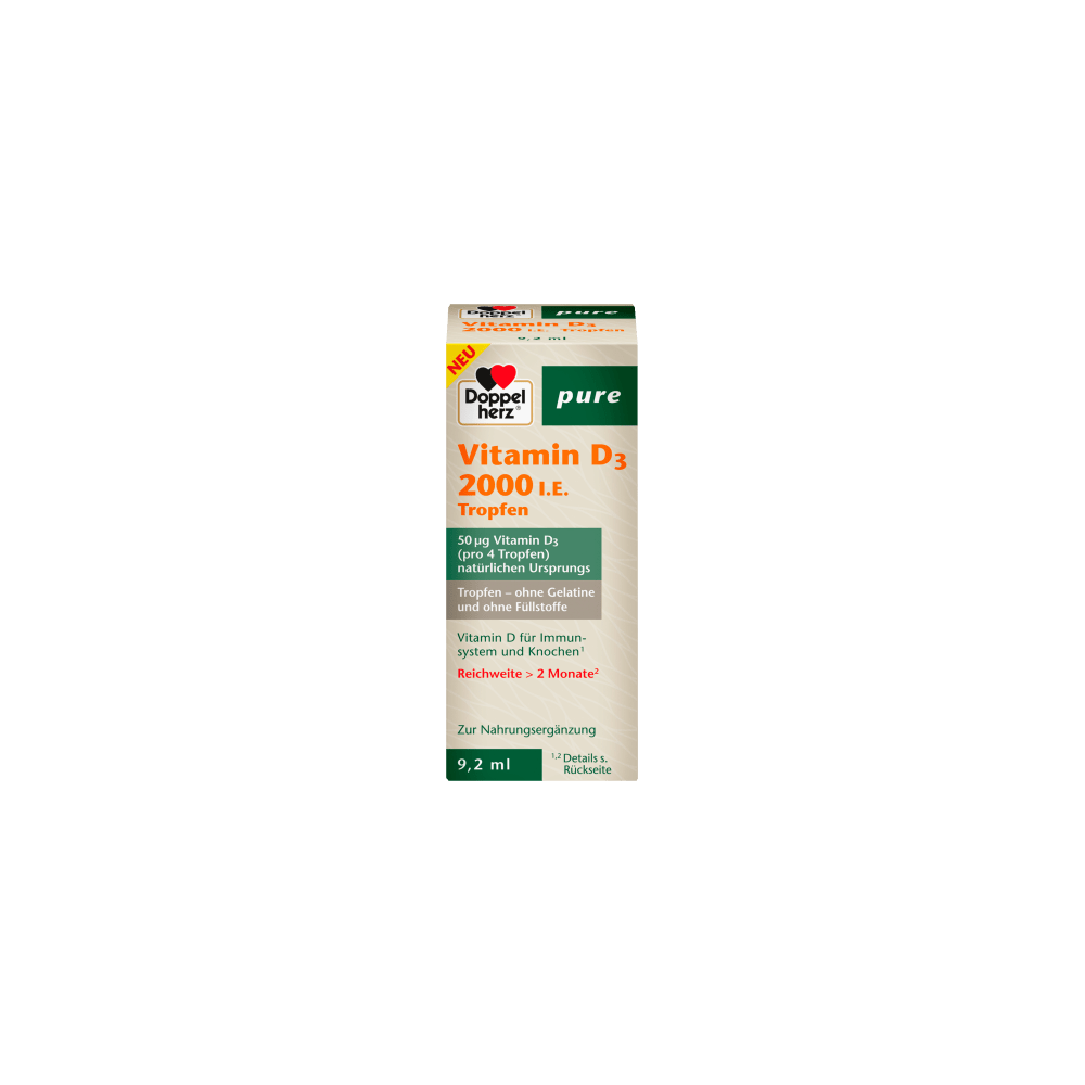 Doppel herz Vitamin D3 2000 IE Tropfen, 9.2 ml