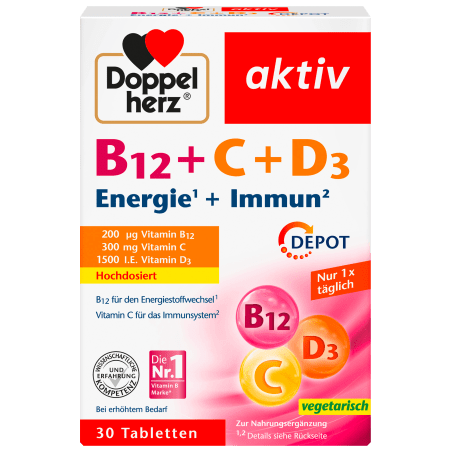 Doppelherz Vitamin B12 + C + D3 (30 Tabletten), 33.2 g
