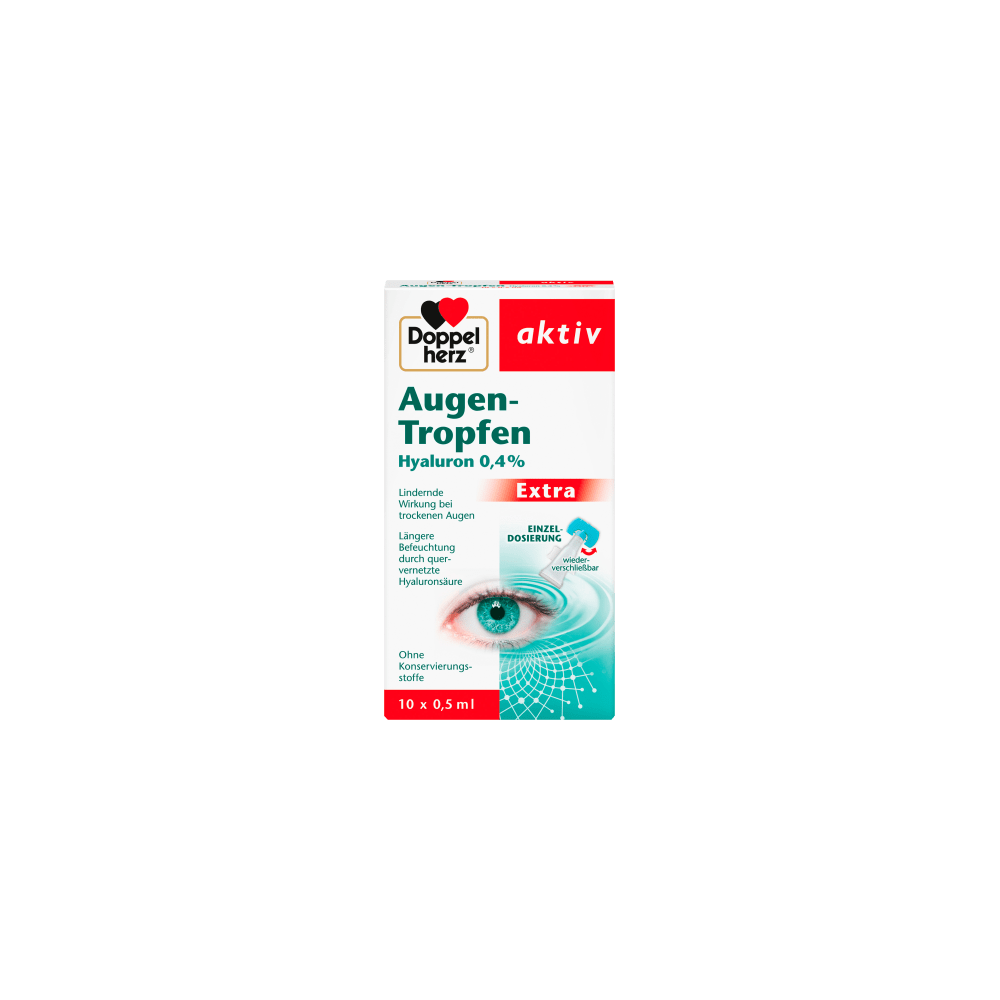Doppel herz Eye Drops 0.4% Hyaluron EXTRA (10x0.5ml), 10 pcs