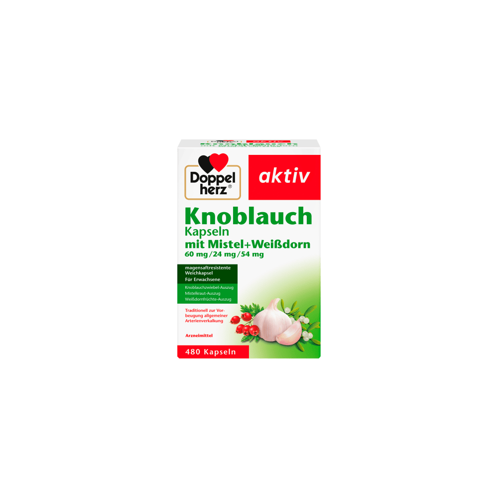 Doppelherz aktiv Garlic capsules with mistletoe + hawthorn 480 pcs