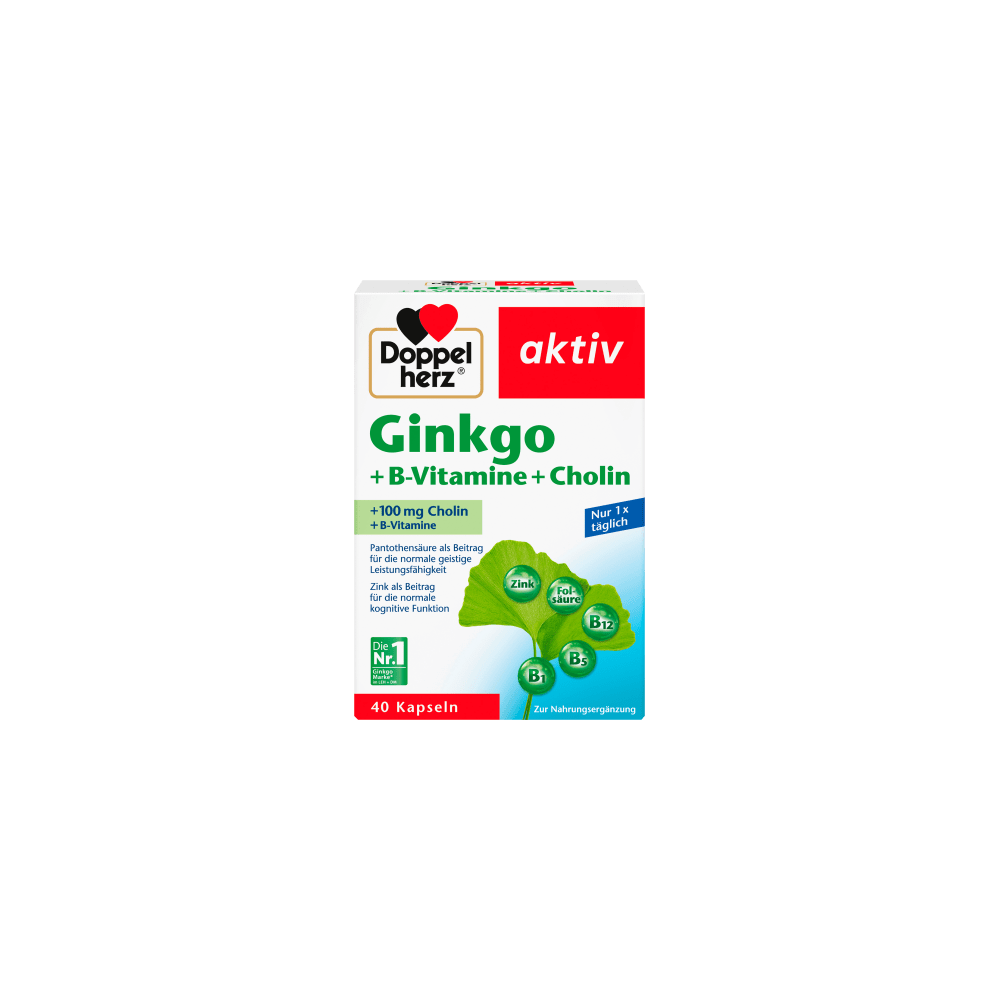 Doppelherz Aktiv Ginkgo + B vitamins + Choline Capsules 40 pcs