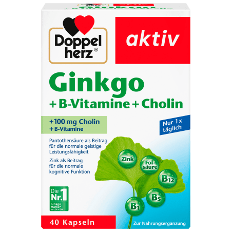 Doppelherz Aktiv Ginkgo + B vitamins + Choline Capsules 40 pcs