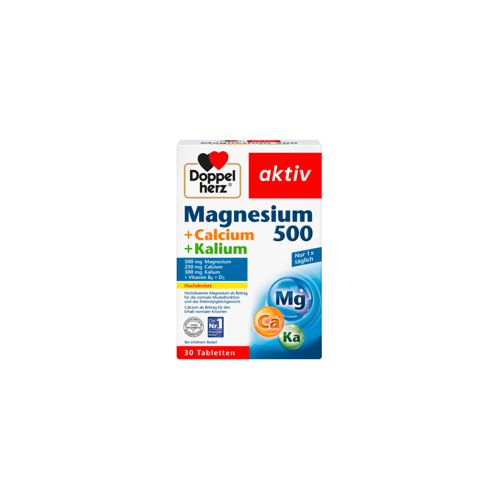 Doppelherz Aktiv Magnesium 500 + Calcium + Potassium Tablets 30 pcs