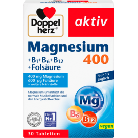 Doppelherz aktiv Magnesium + B1 + B6 + B12 + Folic Acid 400 30 tablets, 38.9 g