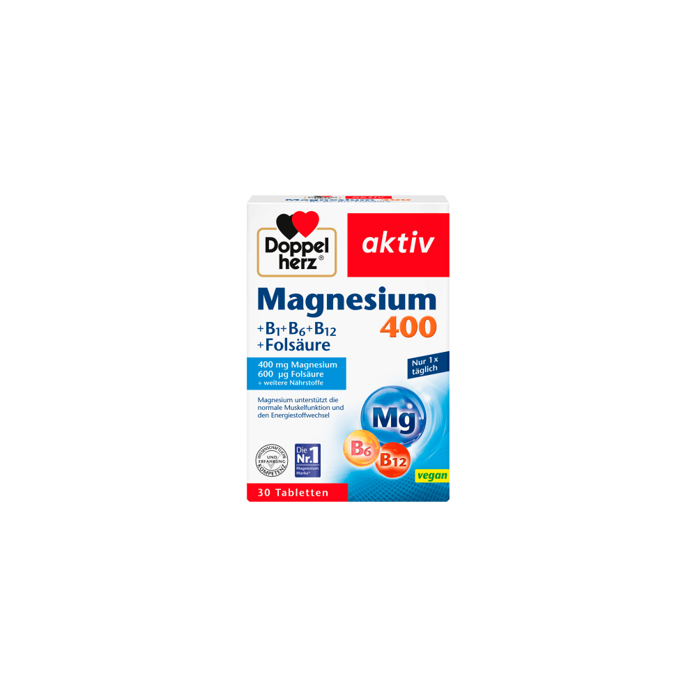 Doppelherz aktiv Magnesium + B1 + B6 + B12 + Folic Acid 400 30 tablets, 38.9 g