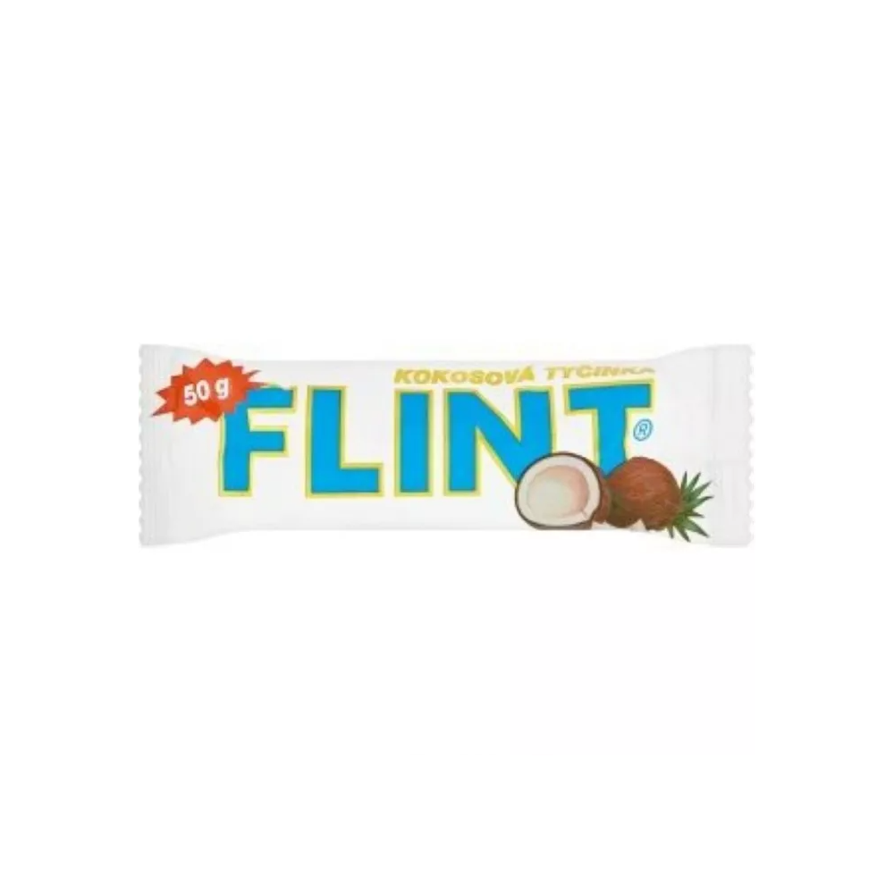 Flint coconut stick in white icing 50g