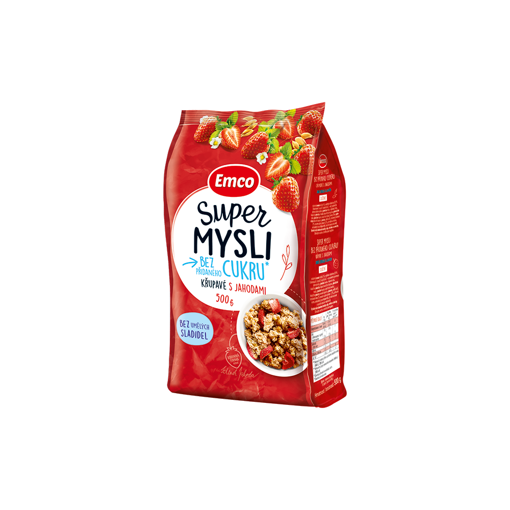 Emco Super Muesli without added sugar with strawberries 500g