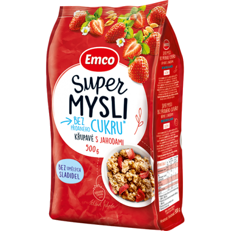 Emco Super Muesli without added sugar with strawberries 500g
