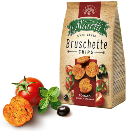 Maretti Bruschette Chips Tomato, Olives & Oregano 70 g