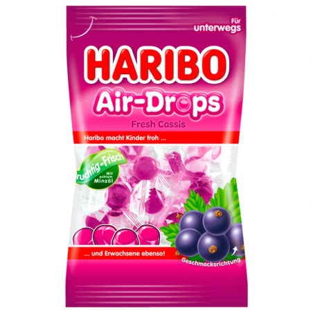 Haribo Air-Drops Fresh Cassis 100 g / 3.5 oz