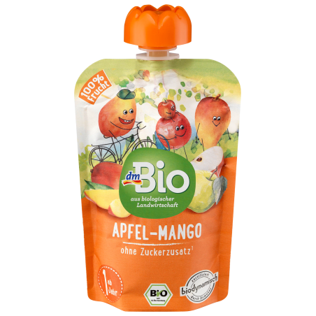 dmBio Quetschie Apple-Mango from 1 year, Demeter, 100 g
