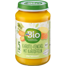 dmBio Vegetables carrot-fennel with potatoes from the 5th month, Demeter, 190 g