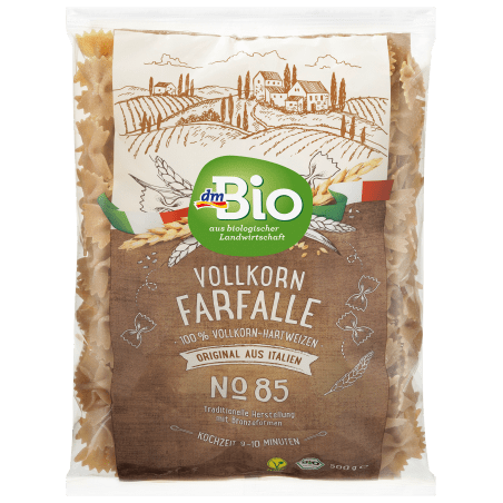 dmBio Wholemeal farfalle, 500 g