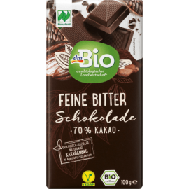 dmBio fine bitter 70% cocoa Chocolate 100 g / 3.5 oz
