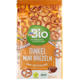 dmBio Snack, mini pretzels, spelled, salt-free, 125 g