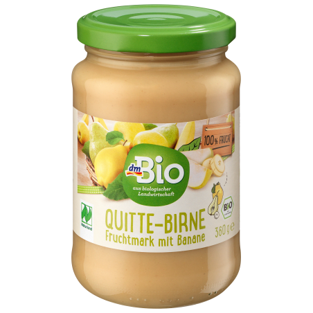 dmBio Fruit pulp quince, pear & banana, Naturland, 360 g