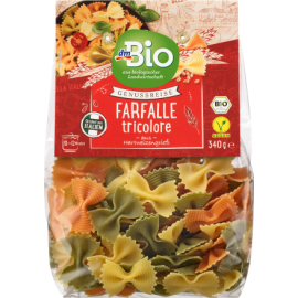 dmBio Pasta Farfalle Tricolore, 340 g