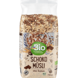 dmBio Chocolate muesli without raisins, 750 g