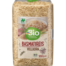 dmBio Rice, basmati rice, whole grain, Naturland, 500 g