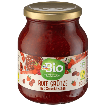 dmBio Red jelly with sour cherries, 360 g